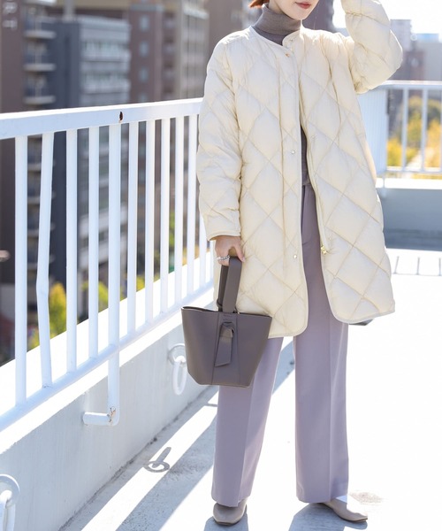 URBAN RESEARCH DOORS(アーバンリサーチドアーズ)の「ライトダウンキルトコート(ダウンジャケット/コート・レディース・ブルー系その他/ベージュ/ライトベージュ・MEDIUM)」の9枚目の写真