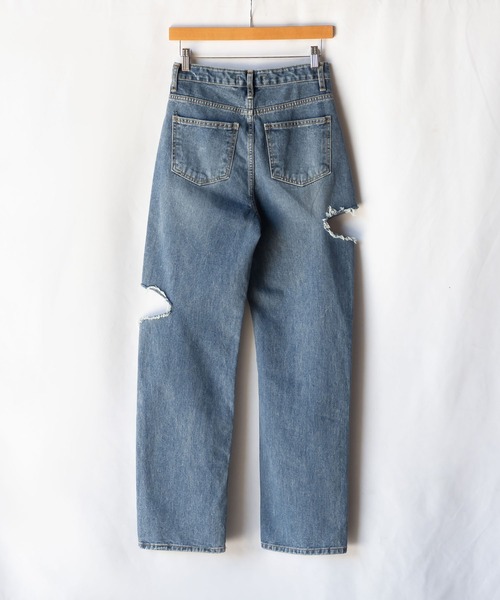 【THEAIRTOWN】ビンテージ カットアウト デニム パンツ WHOO-AA・Cut Out Denim Pants カット アウト デニム パンツ(W4W