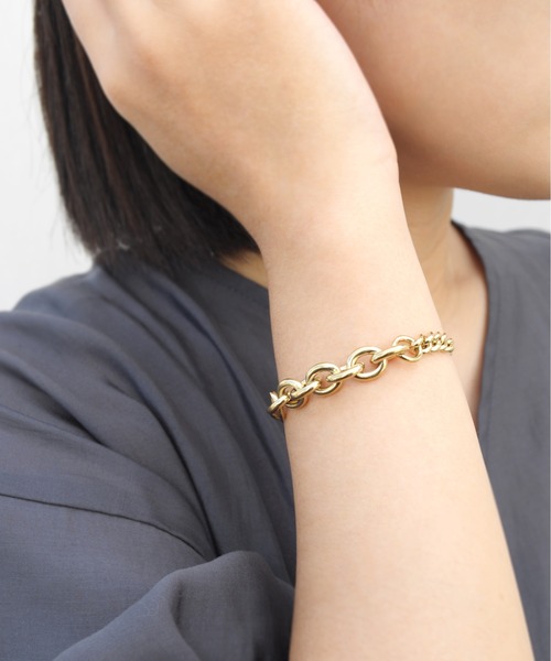 ieLS（イエルズ）の「金属アレルギー対応「ieLS」ステンレス　チェーンブレスレット（ブレスレット・メンズ・ゴールド/シルバー・ONE SIZE）」の3枚目の写真