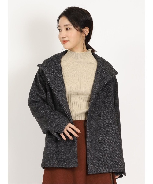 エムエフエディトリアルレディース/m.f.editorial:Women ウール混カルゼ スタンドショートコート