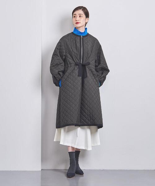 本日まで ユナイテッドアローズ FLICKA キルティング コート ブラック 黒 FLICKA（フリッカ）の「【別注】＜FLICKA＞キルティング ジップ コート