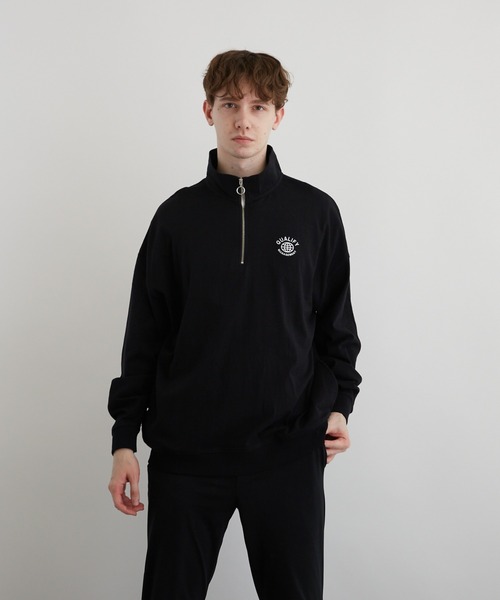 VIBGYOR(ヴィブジョー)の「刺繍ハーフZIP BIG L/S(BEY)(Tシャツ/カットソー・メンズ・アッシュグレー/ダークグリーン/ブラック・MEDIUM/LARGE)」の2枚目の写真