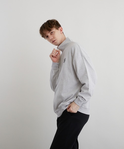 VIBGYOR(ヴィブジョー)の「刺繍ハーフZIP BIG L/S(BEY)(Tシャツ/カットソー・メンズ・アッシュグレー/ダークグリーン/ブラック・MEDIUM/LARGE)」の11枚目の写真