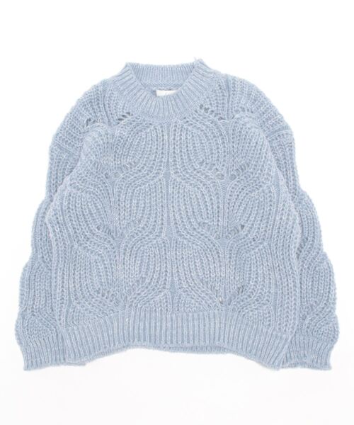 Lamoa（ラモア）の「Lamoa/ボリューム オーバーサイズ カラーニット（ニット/セーター・レディース・ブルー/ピンク・FREE）」の14枚目の写真