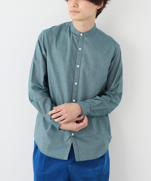 EDIFICE(エディフィス)の「オーガニックコットン ツイル ネル バンドカラーシャツ(シャツ/ブラウス・メンズ・グリーン/ホワイト/ネイビー/ブラウン・MEDIUM/SMALL/LARGE/X-LARGE)」の4枚目の写真