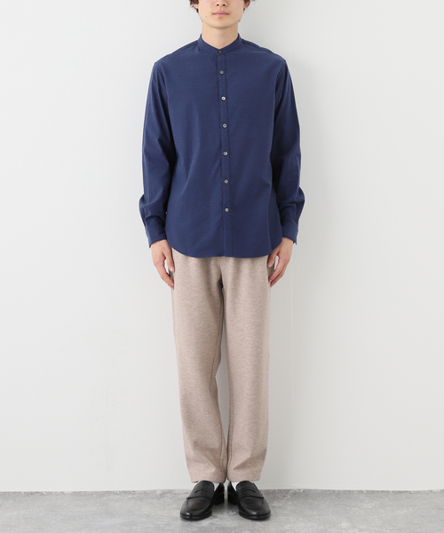 EDIFICE(エディフィス)の「オーガニックコットン ツイル ネル バンドカラーシャツ(シャツ/ブラウス・メンズ・グリーン/ホワイト/ネイビー/ブラウン・MEDIUM/SMALL/LARGE/X-LARGE)」の5枚目の写真