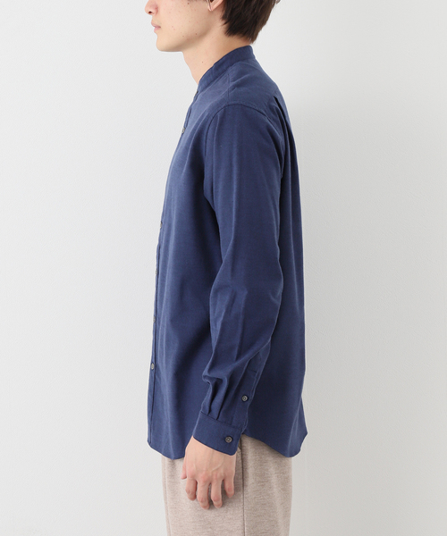 EDIFICE(エディフィス)の「オーガニックコットン ツイル ネル バンドカラーシャツ(シャツ/ブラウス・メンズ・グリーン/ホワイト/ネイビー/ブラウン・MEDIUM/SMALL/LARGE/X-LARGE)」の7枚目の写真