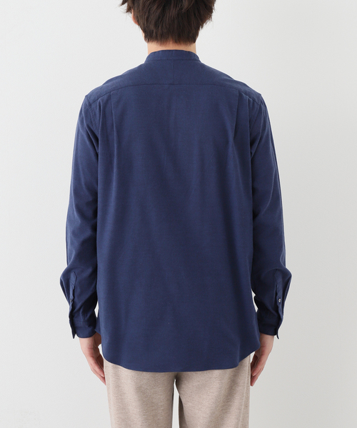 EDIFICE(エディフィス)の「オーガニックコットン ツイル ネル バンドカラーシャツ(シャツ/ブラウス・メンズ・グリーン/ホワイト/ネイビー/ブラウン・MEDIUM/SMALL/LARGE/X-LARGE)」の8枚目の写真