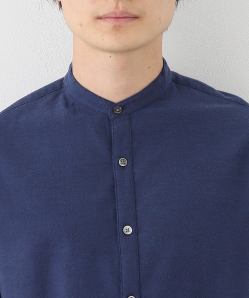 EDIFICE(エディフィス)の「オーガニックコットン ツイル ネル バンドカラーシャツ(シャツ/ブラウス・メンズ・グリーン/ホワイト/ネイビー/ブラウン・MEDIUM/SMALL/LARGE/X-LARGE)」の9枚目の写真