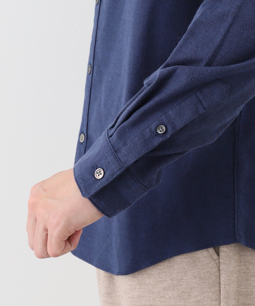 EDIFICE(エディフィス)の「オーガニックコットン ツイル ネル バンドカラーシャツ(シャツ/ブラウス・メンズ・グリーン/ホワイト/ネイビー/ブラウン・MEDIUM/SMALL/LARGE/X-LARGE)」の12枚目の写真