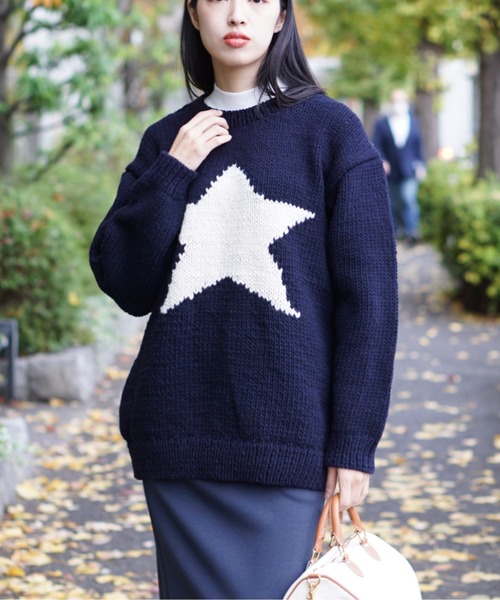 THRIFTY LOOK（スリフティールック）の「THRIFTY LOOK/スリフティールック ★SWEATERスターセーターユニセックス（ニット/セーター・メンズ・ブラック/ネイビー・MEDIUM/LARGE/SMALL）」の21枚目の写真