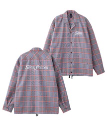 はなはな　トピーズ　オレンジ系チェック柄フード付きコート　全5点 ジャケット/アウター（オレンジ/橙色系・チェック柄