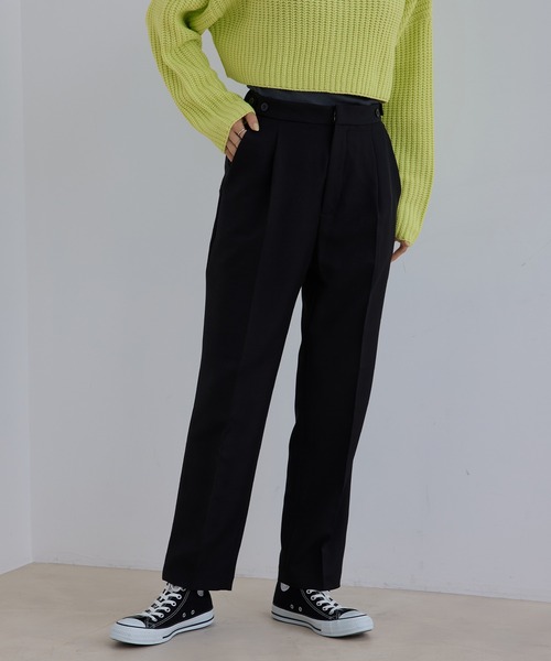 Jayro(ジャイロ)の「エステルストレッチセンタープレステーパードパンツ(その他パンツ・レディース・ブラック/レッド/ネイビー/ピンク/グリーン・FREE)」の3枚目の写真