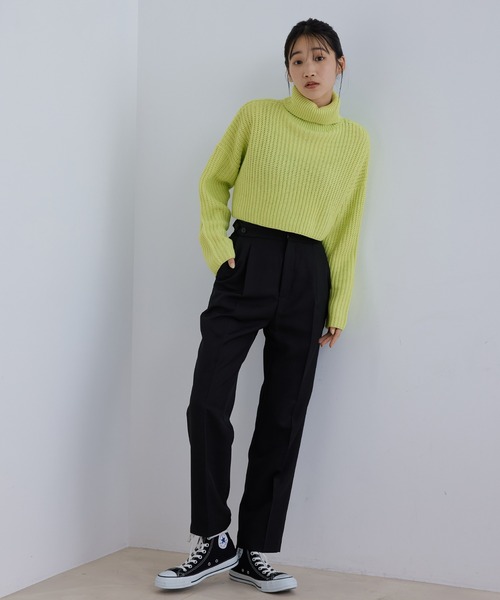 Jayro(ジャイロ)の「エステルストレッチセンタープレステーパードパンツ(その他パンツ・レディース・ブラック/レッド/ネイビー/ピンク/グリーン・FREE)」の9枚目の写真