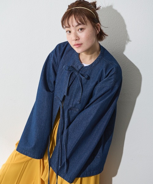 MERLOT（メルロー）の「リボンデニムジャケット（デニムジャケット・レディース・インディゴブルー・FREE）」の20枚目の写真