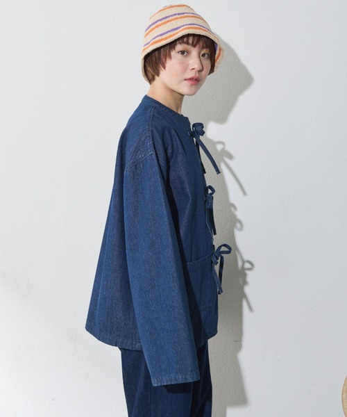 MERLOT（メルロー）の「リボンデニムジャケット（デニムジャケット・レディース・インディゴブルー・FREE）」の8枚目の写真