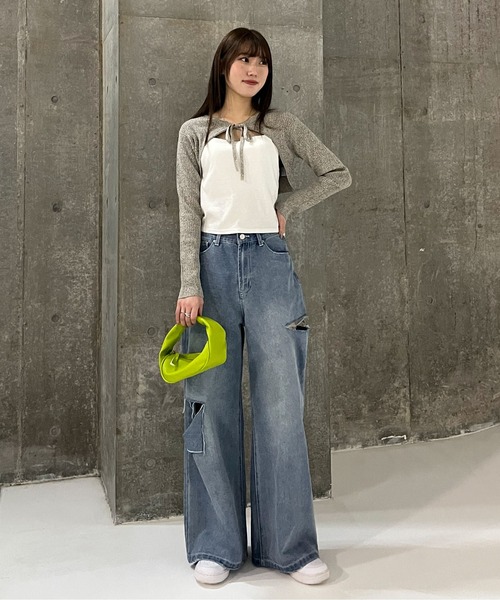 EPIMI E'PIMMY（エピミエピミー）の「ダメージワイドストレートデニム