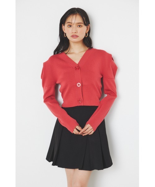 rienda（リエンダ）の「2WAYショルダータックボリュームカーデトップス（カーディガン/ボレロ・レディース・ホワイト/レッド/ライム/ブラック・FREE）」の14枚目の写真