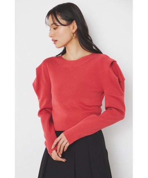 rienda（リエンダ）の「2WAYショルダータックボリュームカーデトップス（カーディガン/ボレロ・レディース・ホワイト/レッド/ライム/ブラック・FREE）」の13枚目の写真