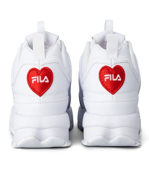 FILA(フィラ)の「FILA/フィラ DISRUPTOR2 HEART ディスラプター2 ハート レディース スニーカー 厚底 UFW22115-125(スニーカー・レディース・ホワイト×レッド・25.5cm/23.0cm/23.5cm/22.5cm/25.0cm/26.0cm/24.5cm/24.0cm/22.0cm)」の4枚目の写真