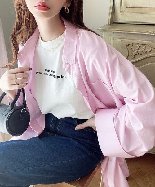 moment+（モーメントプラス）の「【累計販売枚数1万枚突破！】ワイドスリーブ長袖オックスシャツ（シャツ/ブラウス・レディース・ブルー/イエロー/ピンク/オフホワイト・M/L）」の7枚目の写真