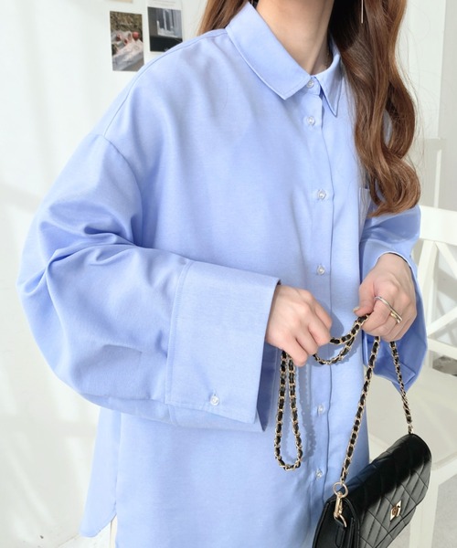 moment+(モーメントプラス)の「【累計販売枚数1万枚突破!】ワイドスリーブ長袖オックスシャツ(シャツ/ブラウス・レディース・ブルー/イエロー/ピンク/オフホワイト・M/L)」の16枚目の写真