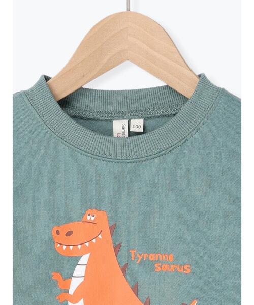 Samansa Mos2 Lagom(サマンサモスモスラーゴム)の「恐竜プリントトレーナー(Tシャツ/カットソー・キッズ・ブルー/グリーン/イエロー・100cm/110cm/120cm/130cm/95cm)」の10枚目の写真