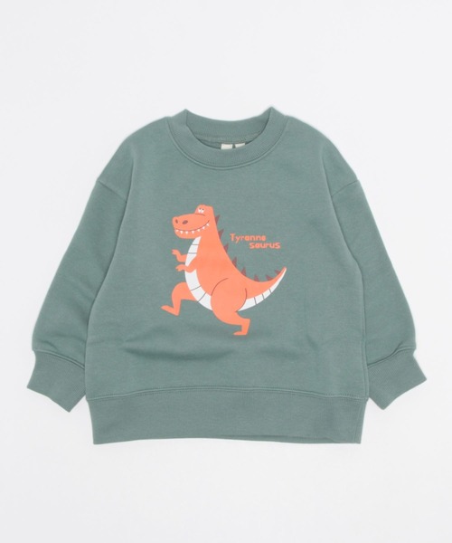 Samansa Mos2 Lagom(サマンサモスモスラーゴム)の「恐竜プリントトレーナー(Tシャツ/カットソー・キッズ・ブルー/グリーン/イエロー・100cm/110cm/120cm/130cm/95cm)」の2枚目の写真
