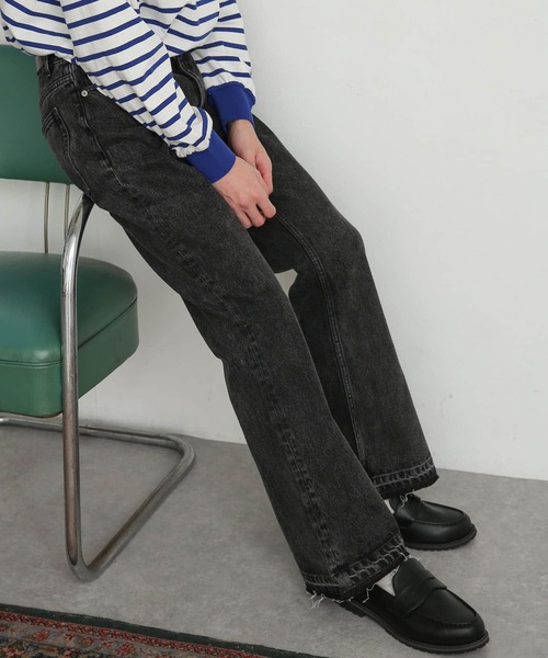 SENSE OF PLACE by URBAN RESEARCH(センスオブプレイスバイアーバンリサーチ)の「デニムフレアパンツ(デニムパンツ・メンズ・ブラック/インディゴブルー・MEDIUM/LARGE)」の12枚目の写真