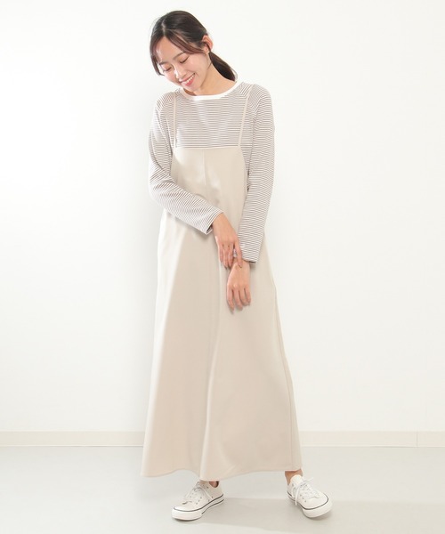 ikka（イッカ）の「キャミワンピアンサンブル（ワンピース・レディース・ブラック/ベージュ・S/M/L）」の6枚目の写真