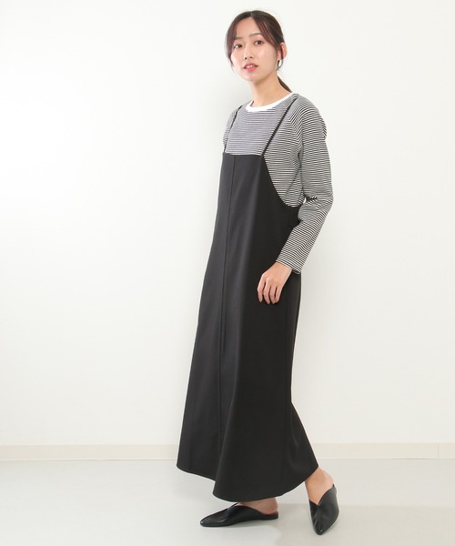 ikka（イッカ）の「キャミワンピアンサンブル（ワンピース・レディース・ブラック/ベージュ・S/M/L）」の3枚目の写真