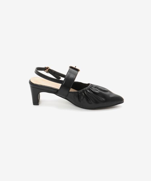 MAJESTIC LEGON（マジェスティックレゴン）の「ふかふかフィットギャザーミュール（サンダル・レディース・ブラック/アイボリー・SMALL/MEDIUM/LARGE/X-LARGE）」の5枚目の写真