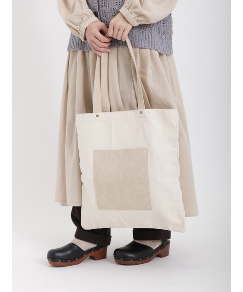Samansa Mos2（サマンサ モスモス）の「キャンバストートバッグ（ハンドバッグ・レディース・キャメル/ベージュ・ﾌﾘ-）」の5枚目の写真