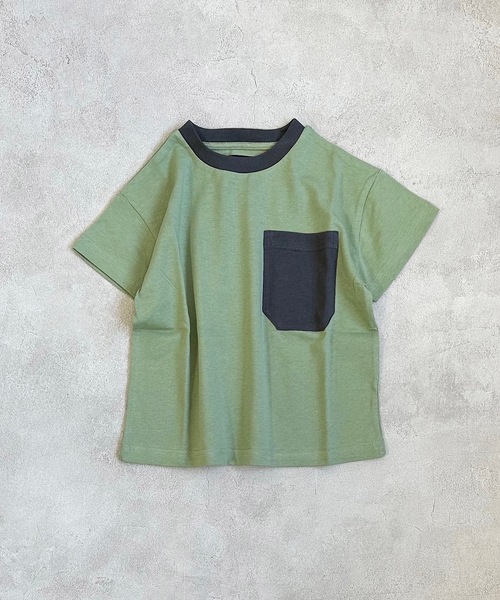 Life Support Products(ライフサポートプロダクツ)の「配色ポケットT(80~150cm)(Tシャツ/カットソー・キッズ・ライトピンク/エメラルド/カーキ/オフホワイト/ホワイト系その他/レッド/ネイビー/マスタード/グリーン系その他/ブルー系その他/チャコール/オレンジ・80/90/95/100/110/120/130/140/150)」の4枚目の写真