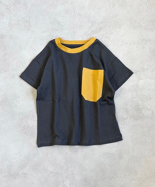 Life Support Products(ライフサポートプロダクツ)の「配色ポケットT(80~150cm)(Tシャツ/カットソー・キッズ・ライトピンク/エメラルド/カーキ/オフホワイト/ホワイト系その他/レッド/ネイビー/マスタード/グリーン系その他/ブルー系その他/チャコール/オレンジ・80/90/95/100/110/120/130/140/150)」の3枚目の写真