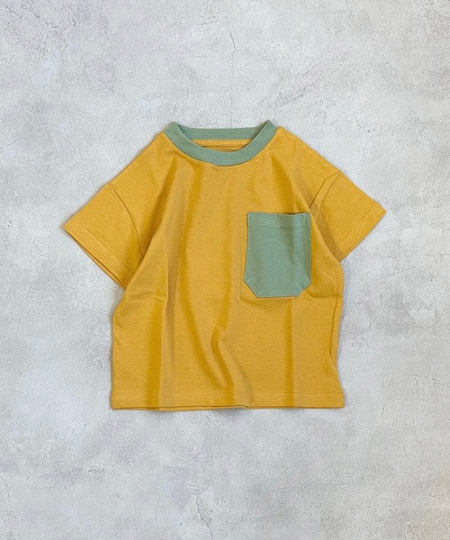 Life Support Products(ライフサポートプロダクツ)の「配色ポケットT(80~150cm)(Tシャツ/カットソー・キッズ・ライトピンク/エメラルド/カーキ/オフホワイト/ホワイト系その他/レッド/ネイビー/マスタード/グリーン系その他/ブルー系その他/チャコール/オレンジ・80/90/95/100/110/120/130/140/150)」の9枚目の写真