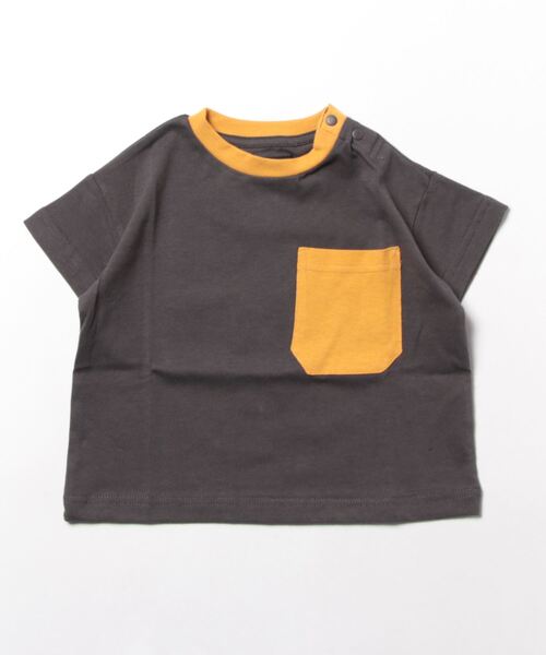 Life Support Products(ライフサポートプロダクツ)の「配色ポケットT(80~150cm)(Tシャツ/カットソー・キッズ・ライトピンク/エメラルド/カーキ/オフホワイト/ホワイト系その他/レッド/ネイビー/マスタード/グリーン系その他/ブルー系その他/チャコール/オレンジ・80/90/95/100/110/120/130/140/150)」の15枚目の写真