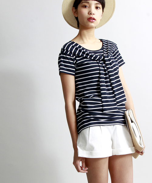 WEGO(ウィゴー)の「WEGO/レースアップショートパンツ(その他パンツ・レディース・インディゴブルー/ブルー系その他/ホワイト/カーキ・FREE)」の1枚目の写真