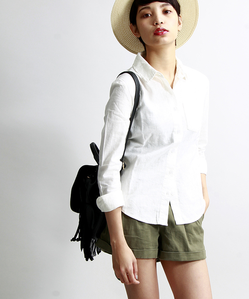 WEGO(ウィゴー)の「WEGO/レースアップショートパンツ(その他パンツ・レディース・インディゴブルー/ブルー系その他/ホワイト/カーキ・FREE)」の2枚目の写真