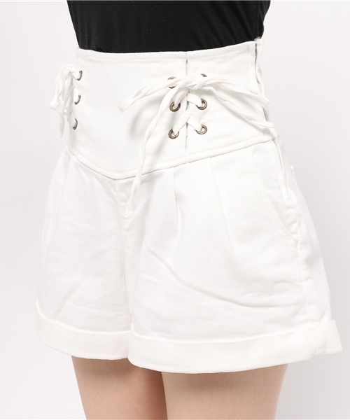 WEGO(ウィゴー)の「WEGO/レースアップショートパンツ(その他パンツ・レディース・インディゴブルー/ブルー系その他/ホワイト/カーキ・FREE)」の14枚目の写真