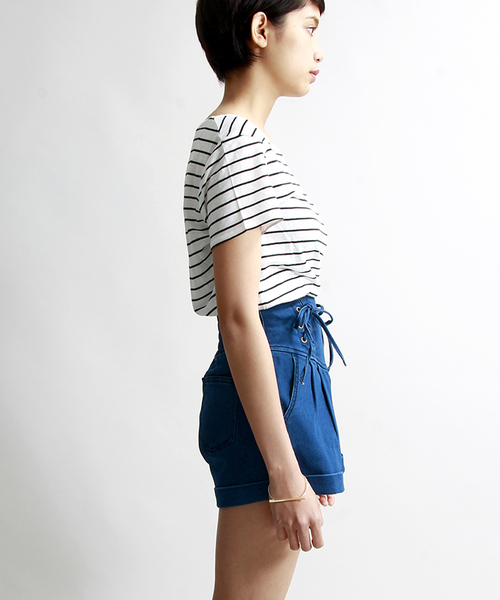 WEGO(ウィゴー)の「WEGO/レースアップショートパンツ(その他パンツ・レディース・インディゴブルー/ブルー系その他/ホワイト/カーキ・FREE)」の6枚目の写真