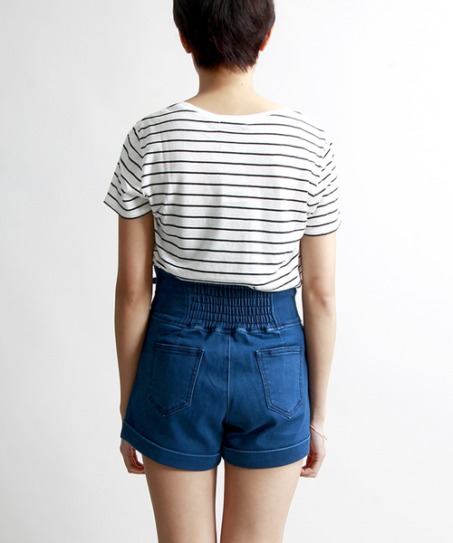 WEGO(ウィゴー)の「WEGO/レースアップショートパンツ(その他パンツ・レディース・インディゴブルー/ブルー系その他/ホワイト/カーキ・FREE)」の7枚目の写真