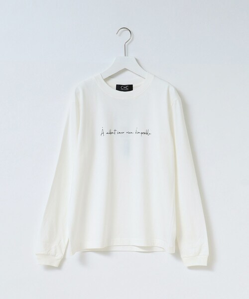 COUP DE CHANCE(クードシャンス)の「【WORLD for the World】メッセージプリント長袖Tシャツ(Tシャツ/カットソー・レディース・アイボリー/ブラック・38/40)」の1枚目の写真