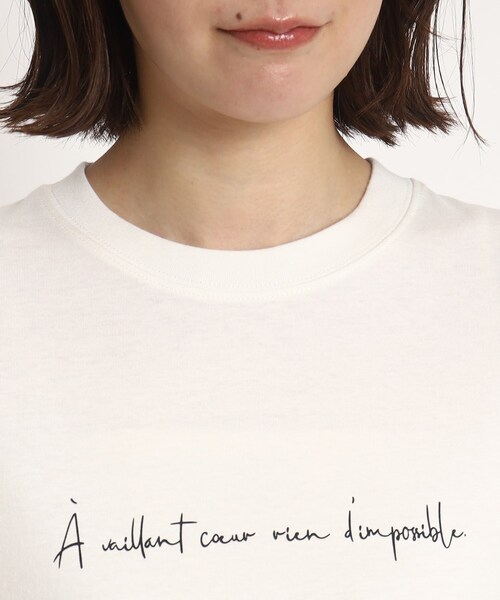 COUP DE CHANCE(クードシャンス)の「【WORLD for the World】メッセージプリント長袖Tシャツ(Tシャツ/カットソー・レディース・アイボリー/ブラック・38/40)」の6枚目の写真