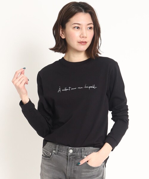 COUP DE CHANCE(クードシャンス)の「【WORLD for the World】メッセージプリント長袖Tシャツ(Tシャツ/カットソー・レディース・アイボリー/ブラック・38/40)」の10枚目の写真