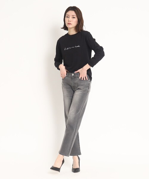 COUP DE CHANCE(クードシャンス)の「【WORLD for the World】メッセージプリント長袖Tシャツ(Tシャツ/カットソー・レディース・アイボリー/ブラック・38/40)」の11枚目の写真