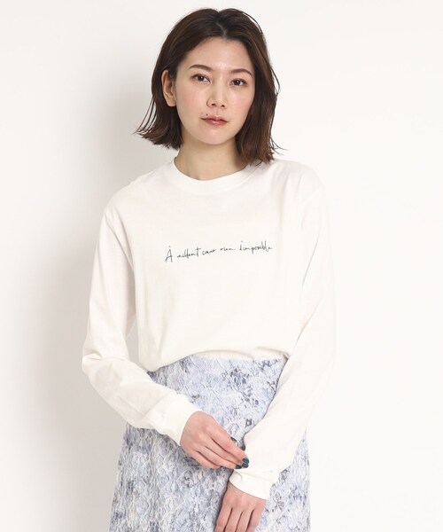 COUP DE CHANCE(クードシャンス)の「【WORLD for the World】メッセージプリント長袖Tシャツ(Tシャツ/カットソー・レディース・アイボリー/ブラック・38/40)」の14枚目の写真
