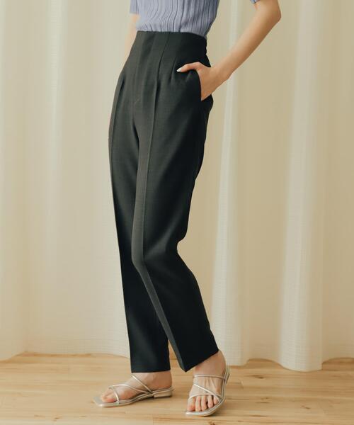 セール】リネンライクハイウエストテーパードパンツ（その他