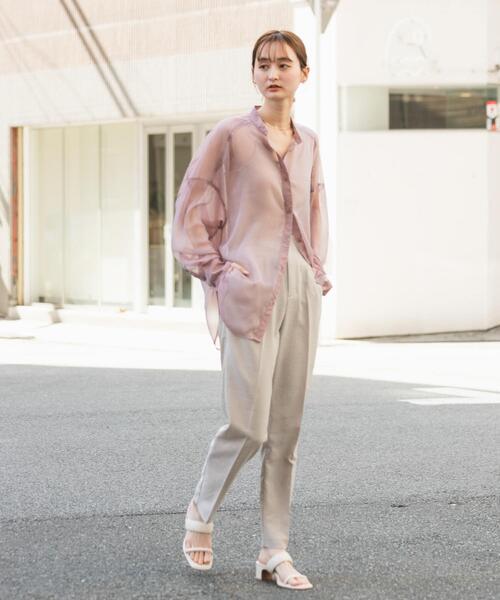 SENSE OF PLACE by URBAN RESEARCH（センスオブプレイスバイアーバンリサーチ）の「リネンライクハイウエストテーパードパンツ（その他パンツ・レディース・チャコールグレー/ライトベージュ/ブラック/ブルー・TALL/X-SMALL/LARGE/SMALL/MEDIUM）」の9枚目の写真