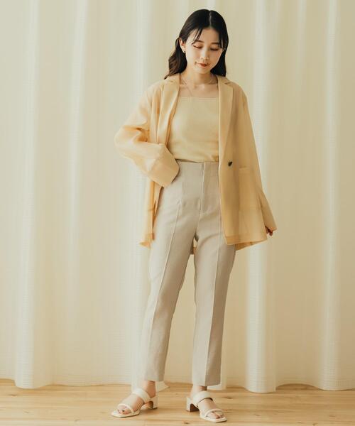 SENSE OF PLACE by URBAN RESEARCH（センスオブプレイスバイアーバンリサーチ）の「リネンライクハイウエストテーパードパンツ（その他パンツ・レディース・チャコールグレー/ライトベージュ/ブラック/ブルー・TALL/X-SMALL/LARGE/SMALL/MEDIUM）」の15枚目の写真